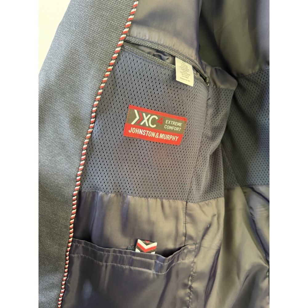 Johnston & Murphy XC4 Extreme Comfort Blazer Mens XLBlue Glen Check Sport Coat - Picture 2 of 14